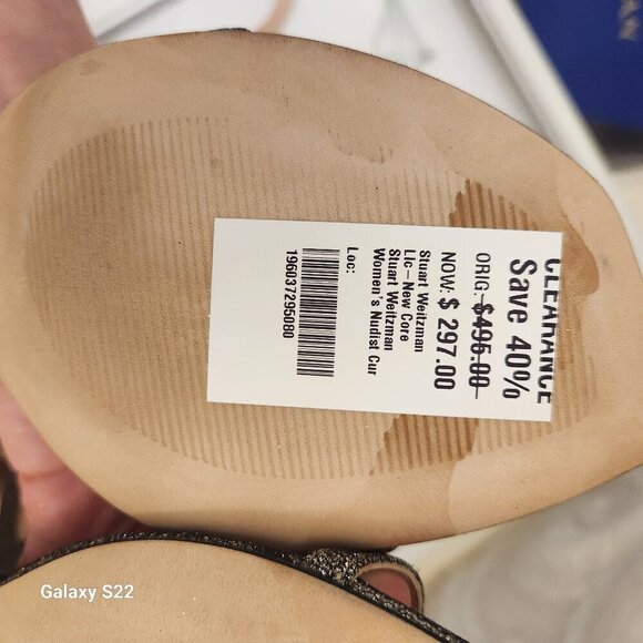 Stuart Weitzman Nudistcurve 75 Pyrite Glittery Sandals made in Spain 10B NIB - Picture 9 of 13